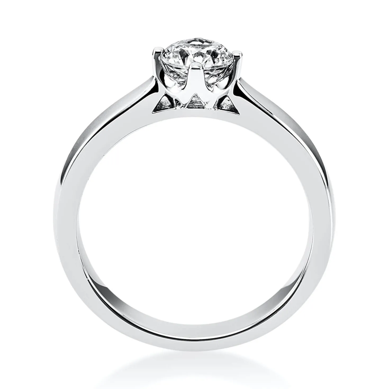 Solitär Ring 585 Gold Weißgold Diamant Brillant 0,40 Ct. 4er-Krappe B: 2,6mm