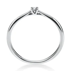Solitär Ring 750 Gold Weißgold Diamant Brillant 0,05 Ct 4er-Krappe B: 1,7mm