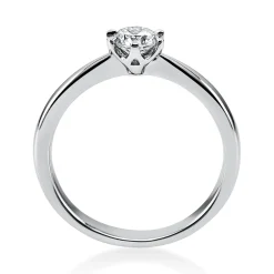 Solitär Ring 585 Gold Weißgold Diamant Brillant 0,40 Ct. 6er-Krappe B: 2,8mm