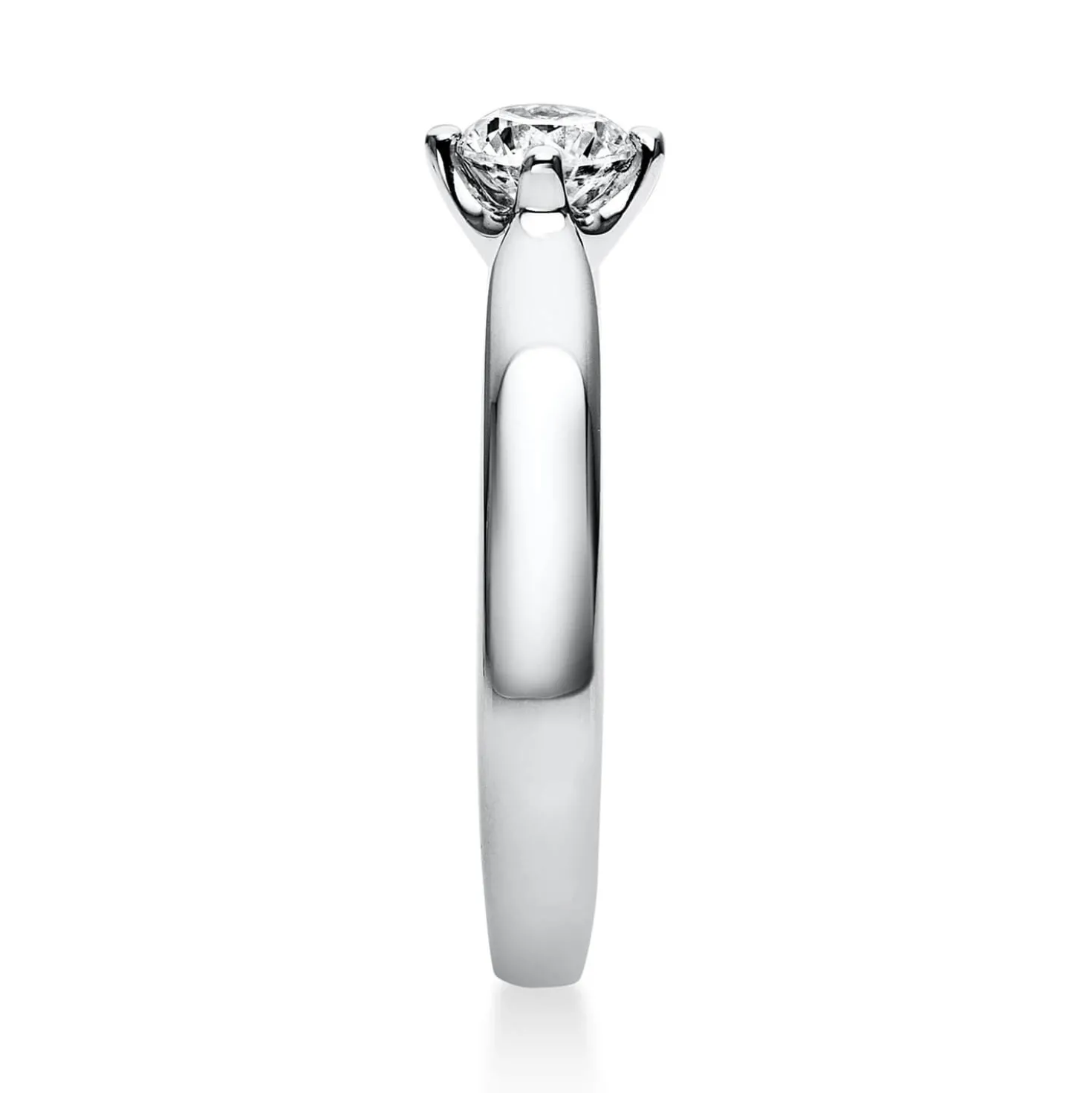Solitär Ring 750 Gold Weißgold Diamant Brillant 0,50 Ct. 4er-Krappe B: 2,6mm