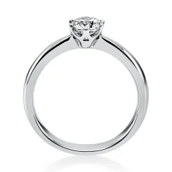 Solitär Ring 750 Gold Weißgold Diamant Brillant 0,50 Ct. 6er-Krappe B: 3,1mm