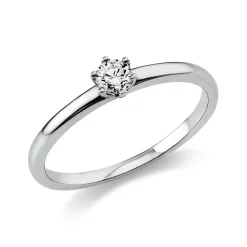 Solitär Ring 950 Platin Brillant 0,15 Ct B: 10,6mm, H: 10,5mm, S: 2,8mm