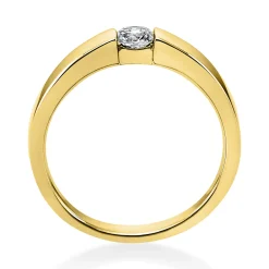 Solitär Ring Spannring aus 585 Gold Gelbgold mit Diamant Brillant 0,20 Ct.