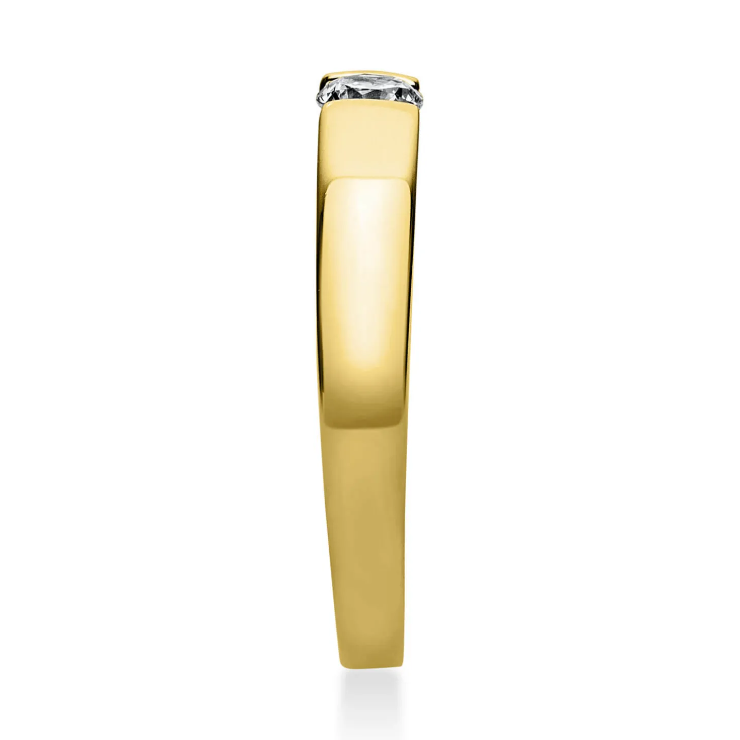 Solitär Ring Spannring aus 585 Gold Gelbgold mit Diamant Brillant 0,20 Ct.