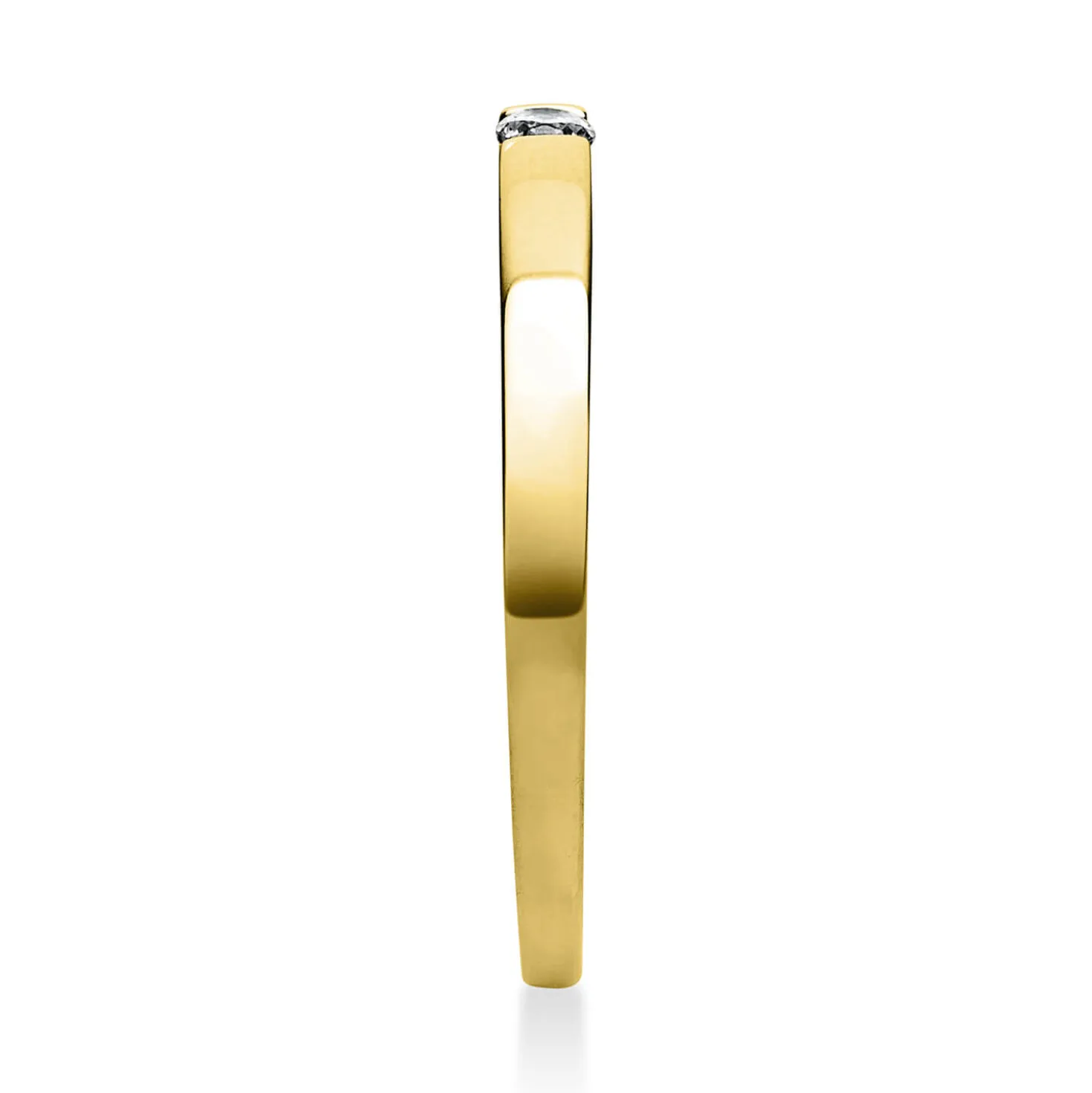 Solitär Ring Spannring aus 585 Gold Gelbgold mit Diamant Brillant 0,05 Ct.