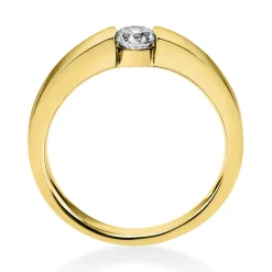 Solitär Ring Spannring aus 585 Gold Gelbgold mit Diamant Brillant 0,25 Ct.