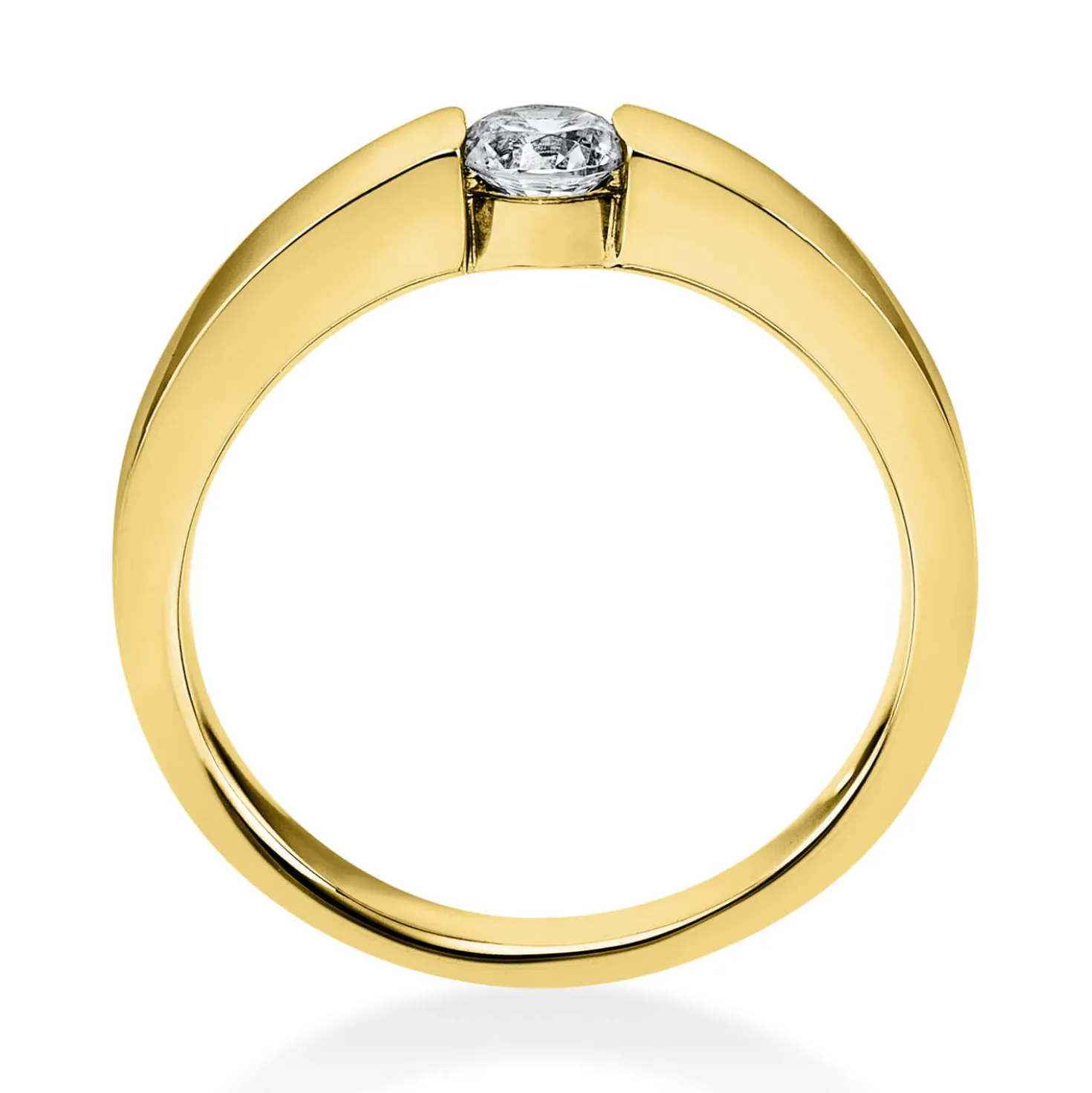 Solitär Ring Spannring aus 585 Gold Gelbgold mit Diamant Brillant 0,25 Ct.