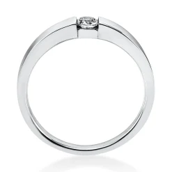 Solitär Ring Spannring aus 750 Gold Weißgold mit Diamant Brillant 0,15 Ct.