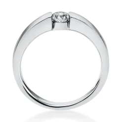 Solitär Ring Spannring aus 750 Gold Weißgold mit Diamant Brillant 0,25 Ct.