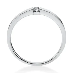 Solitär Ring Spannring aus 585 Gold Weißgold mit Diamant Brillant 0,05 Ct.