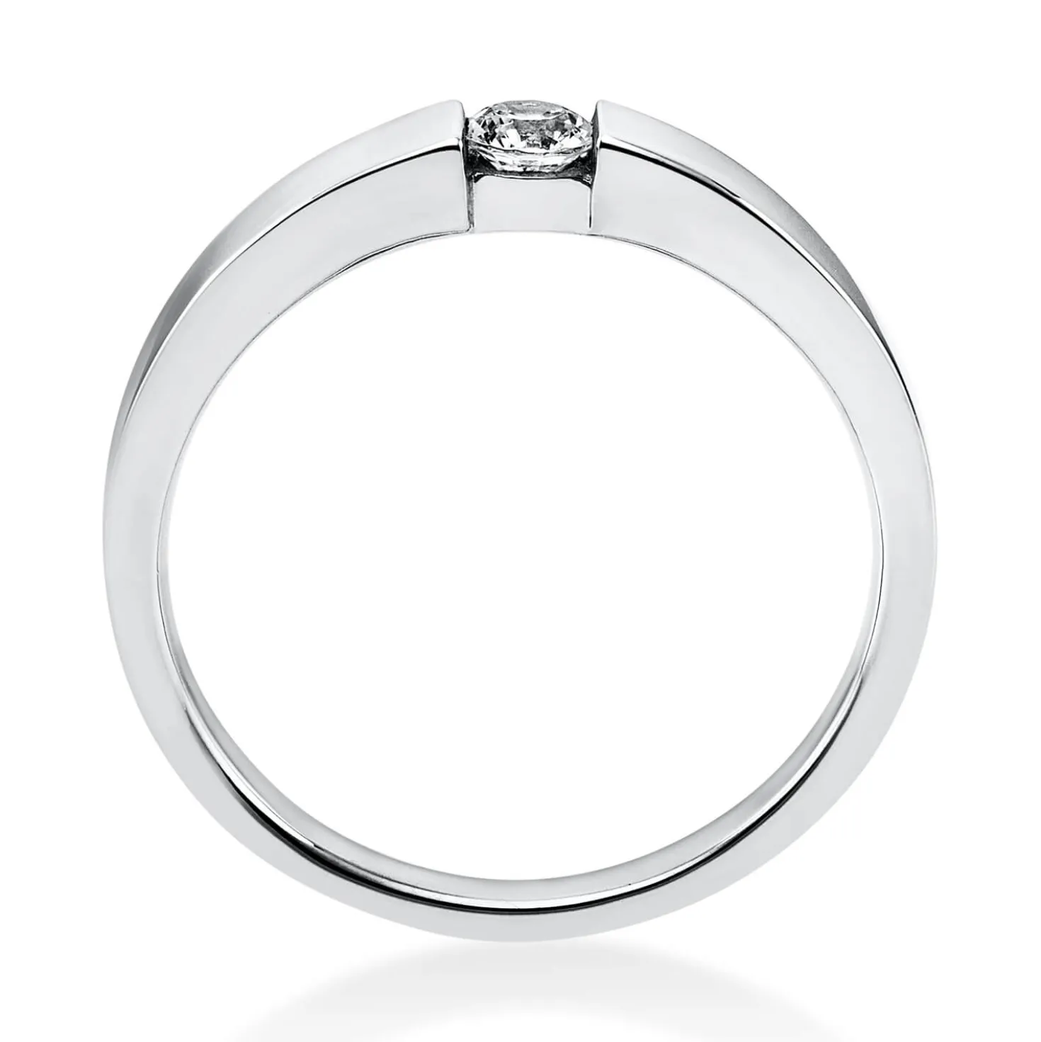 Solitär Ring Spannring aus 950 Platin mit Diamant Brillant 0,15 Ct.