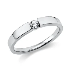 Solitär Ring Spannring aus 950 Platin mit Diamant Brillant 0,15 Ct.