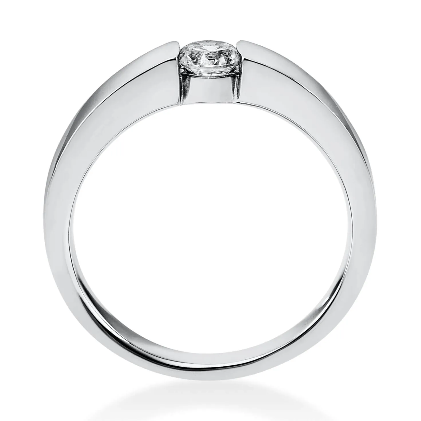 Solitär Ring Spannring aus 950 Platin mit Diamant Brillant 0,25 Ct.