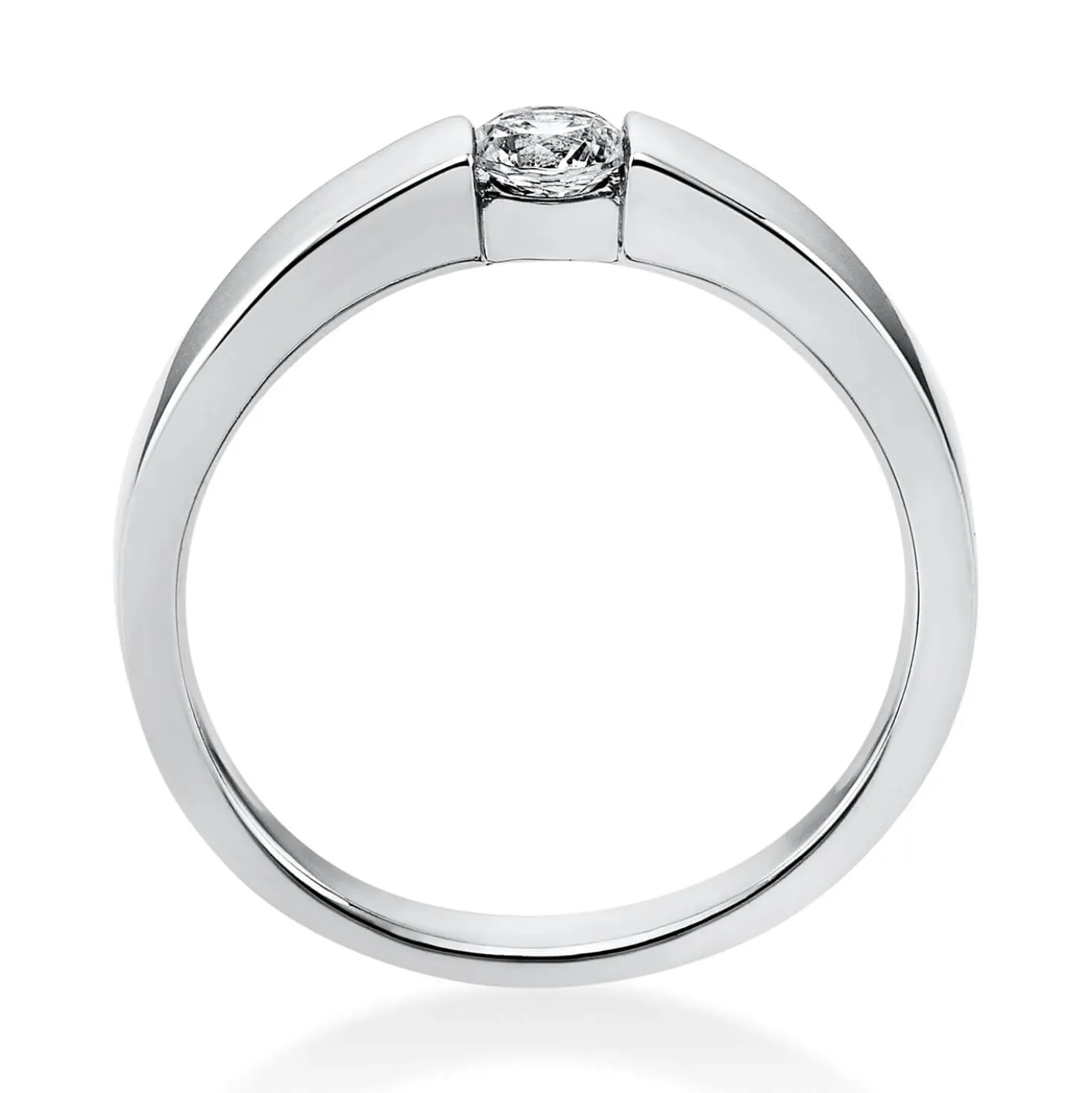Solitär Ring Spannring aus 950 Platin mit Diamant Brillant 0,20 Ct.
