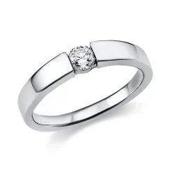 Solitär Ring Spannring aus 950 Platin mit Diamant Brillant 0,20 Ct.