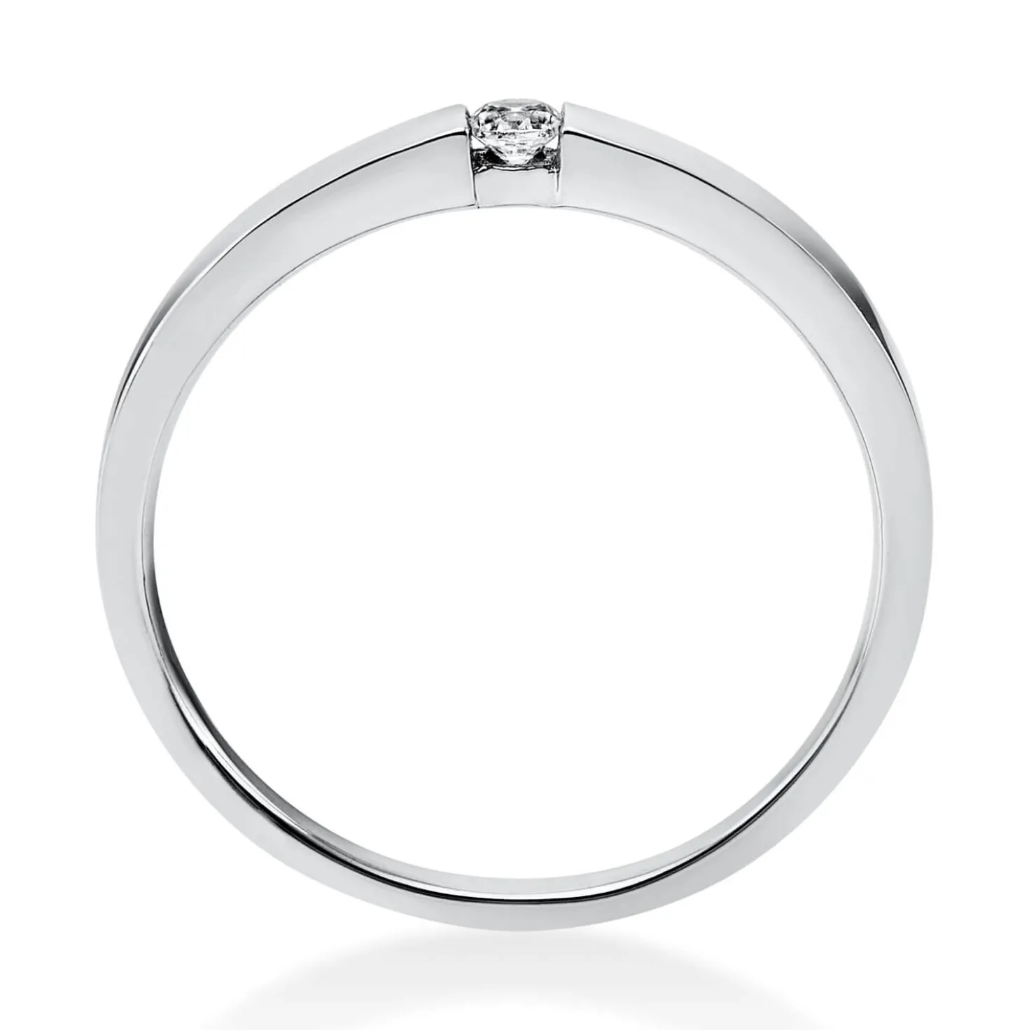 Solitär Ring Spannring aus 950 Platin mit Diamant Brillant 0,05 Ct.