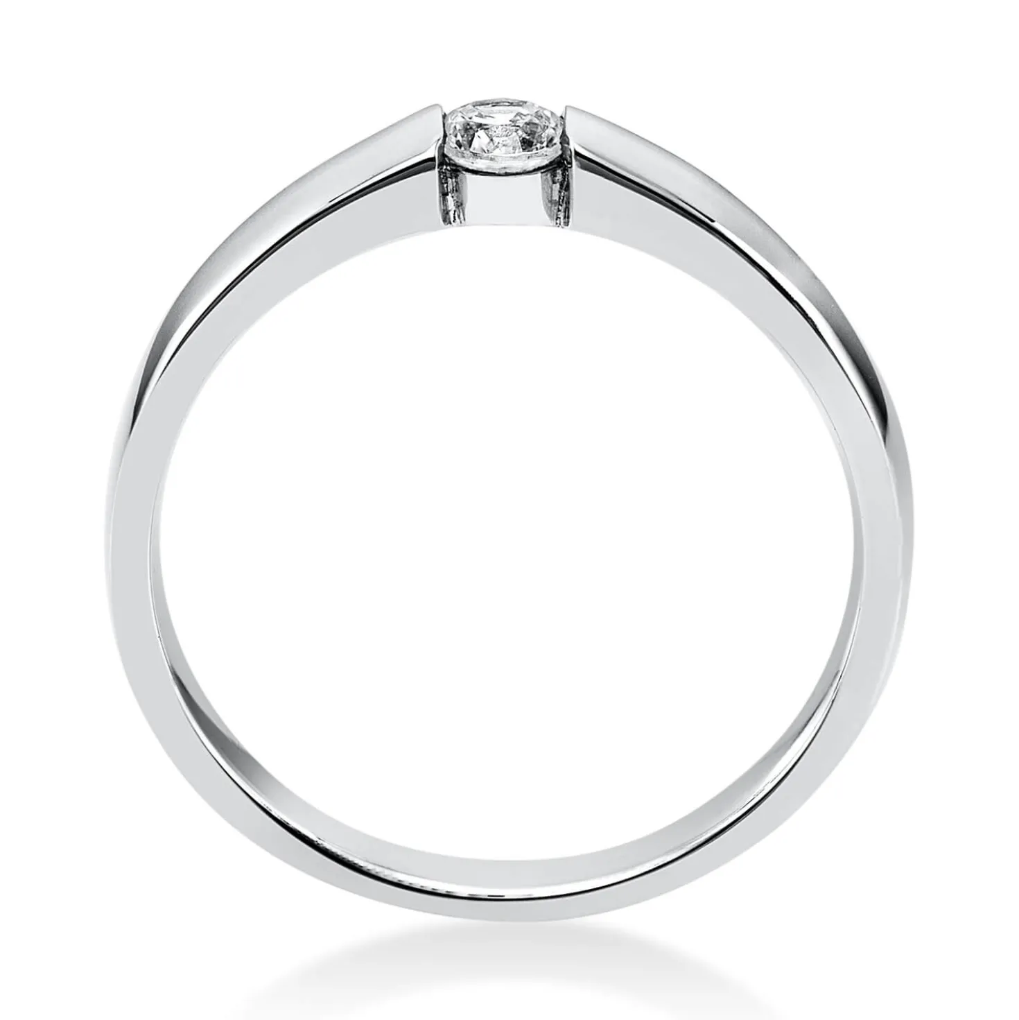 Solitär Ring Spannring aus 950 Platin mit Diamant Brillant 0,15 Ct.