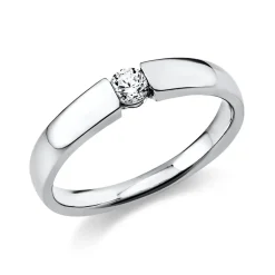 Solitär Ring Spannring aus 950 Platin mit Diamant Brillant 0,15 Ct.