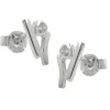 Stecker Ohrstecker aus 925 Silber matt - glänzend, mit Zirkonia, Damen