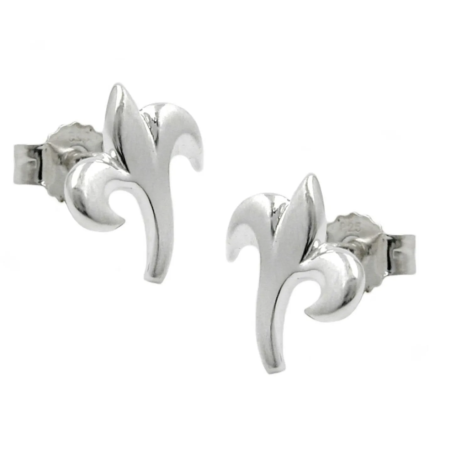 Stecker Ohrstecker, kleine Blüte, mattiert, echtes 925 Silber, Damen