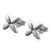 Stecker Ohrstecker kleine Blüte, Spinell hellblau, 925 Silber, Damen