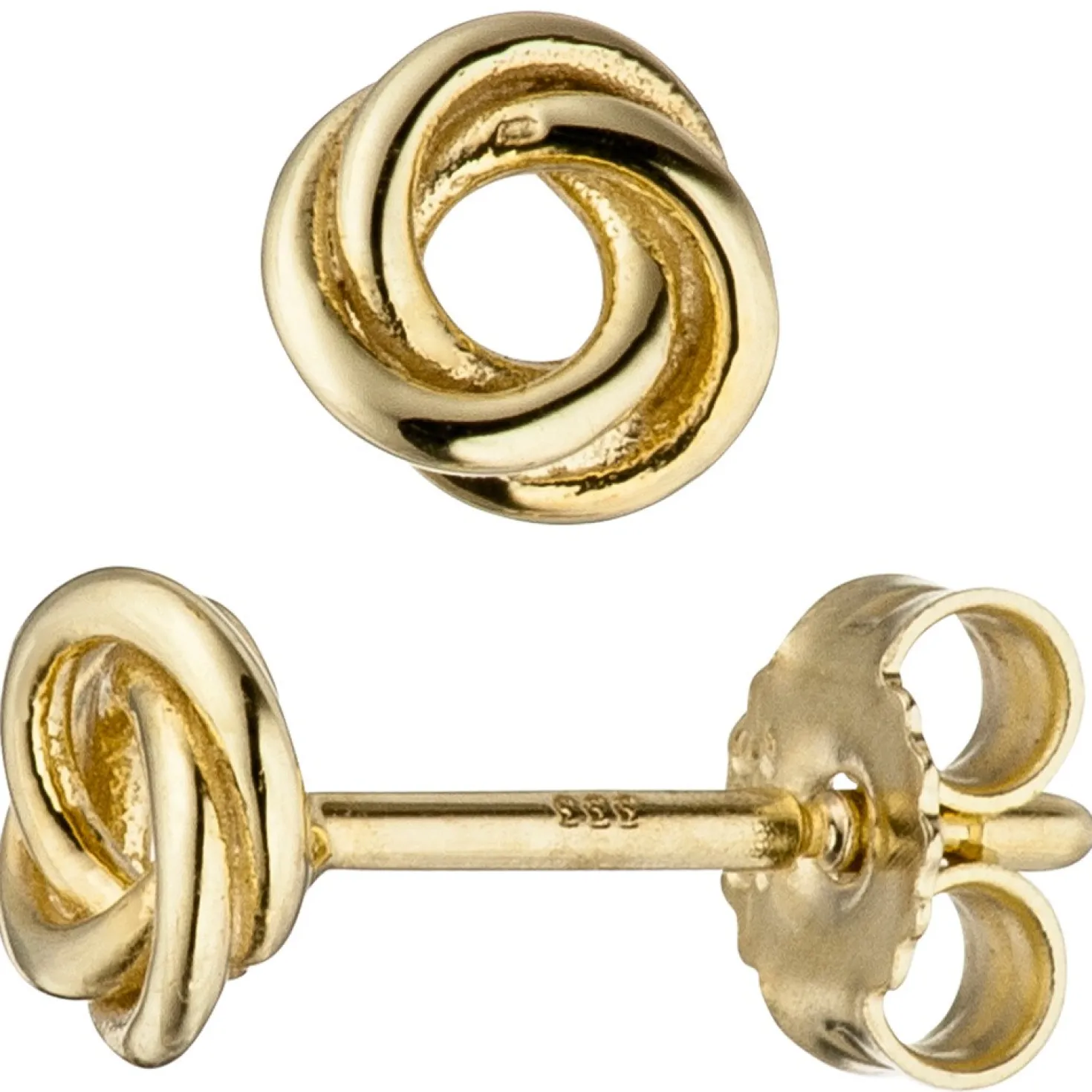Stecker Ohrstecker Knoten 5,3mm 333 Gold Gelbgold matt glänzend verschlungen
