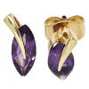 Stecker Ohrstecker mit Amethyst violett, 585 Gold Gelbgold, für Damen