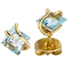 Stecker Ohrstecker mit Topas blau, 375 Gold Gelbgold, edel, für Damen