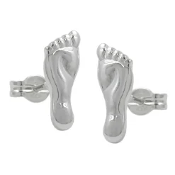 Stecker Ohrstecker Ohrschmuck, Füße glänzend, 925 Silber, Damen