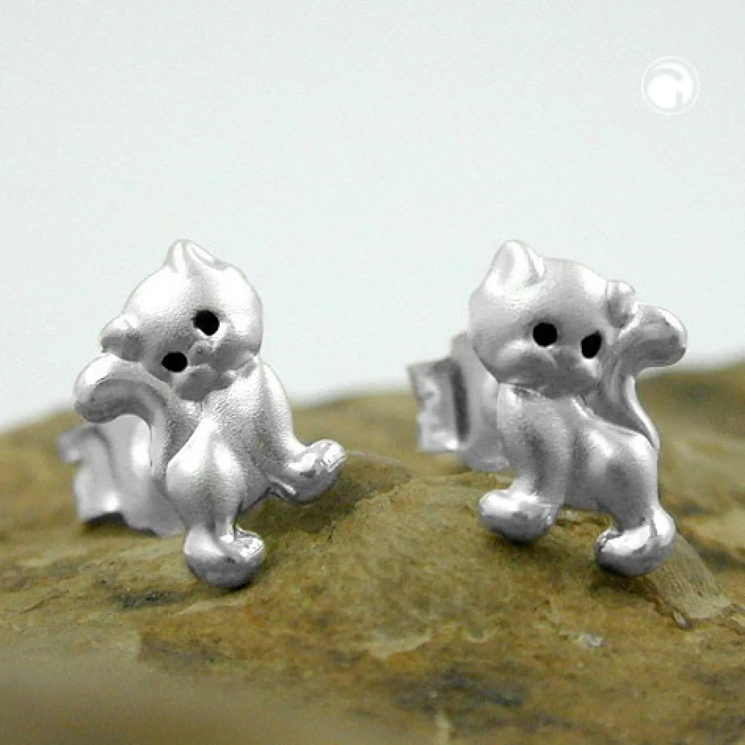 Stecker Ohrstecker Ohrschmuck, Katze Kätzchen, 925 Silber, für Kinder