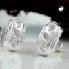 Stecker Ohrstecker Ohrschmuck, matt, Rand glänzend, 925 Silber, Damen