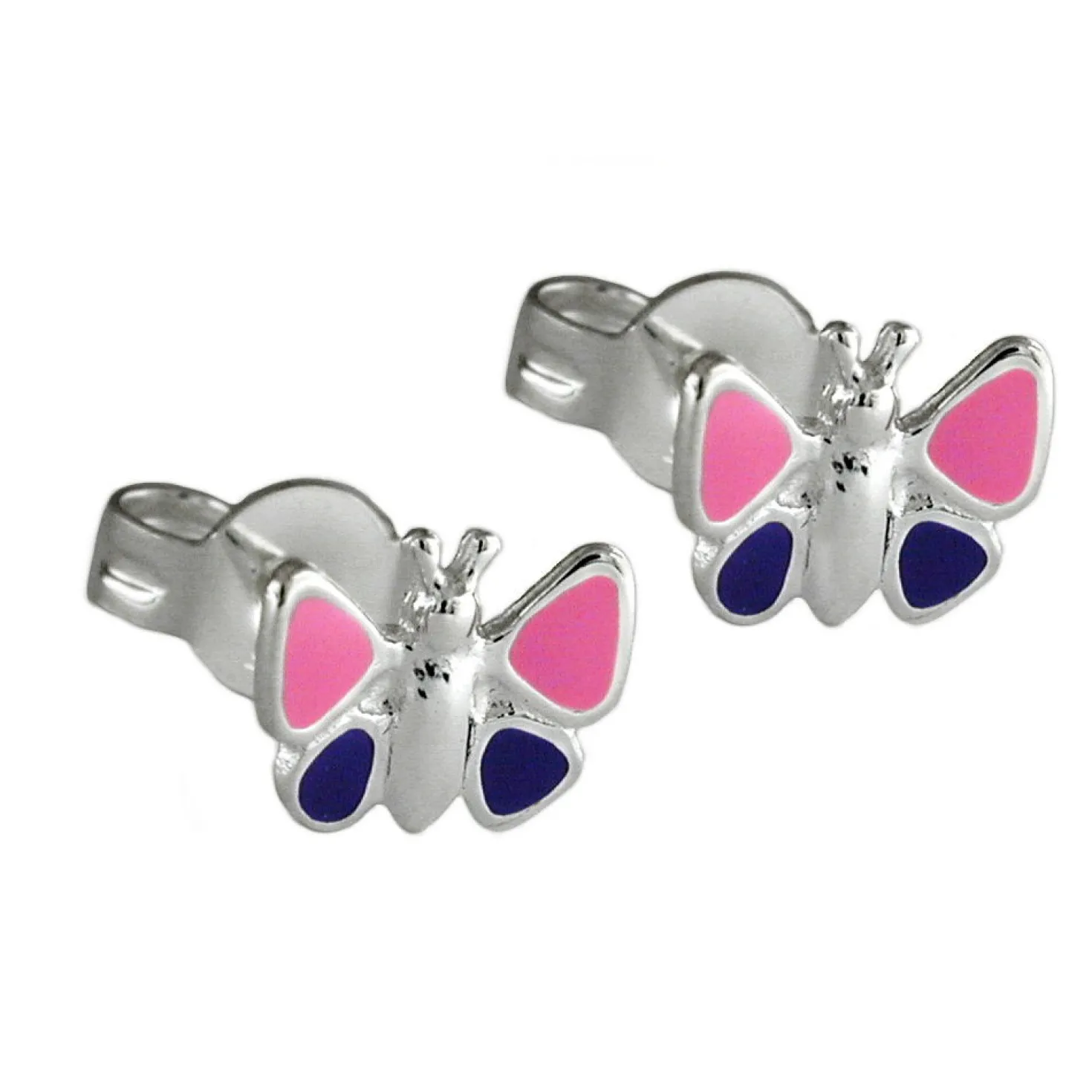 Stecker Ohrstecker Ohrschmuck, Schmetterling, lila, 925 Silber, Kinder