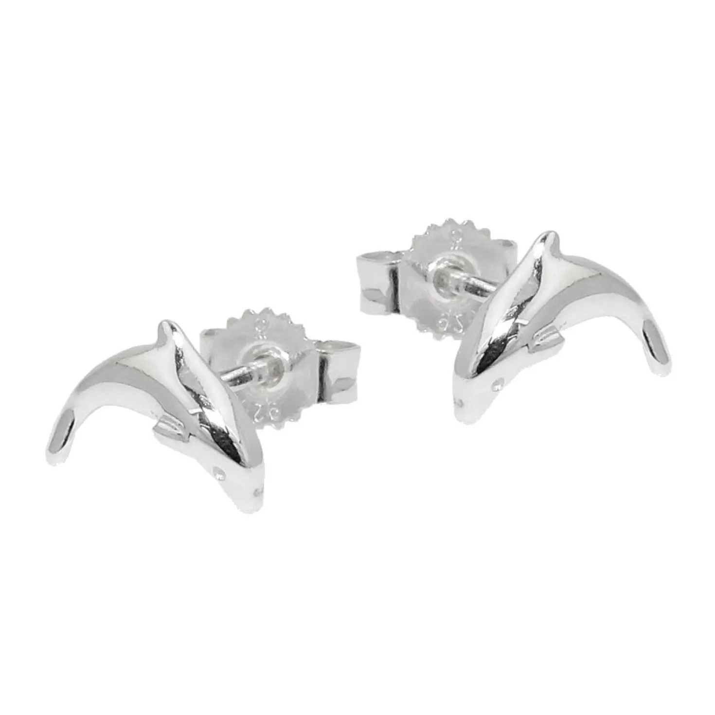 Stecker Ohrstecker Ohrschmuck, springender Delfin, 925 Silber, Damen
