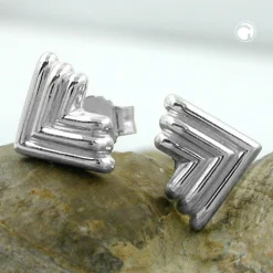 Stecker Ohrstecker Ohrschmuck, Winkel 3 fach, 925 Silber, Damen