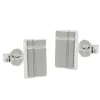 Stecker Ohrstecker, Viereck mit Kreuz versetzt, matt, 925 Silber, Damen