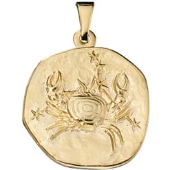 Sternzeichen Krebs - Anhänger 19,3x22,3mm aus 333 Gold Gelbgold Unisex