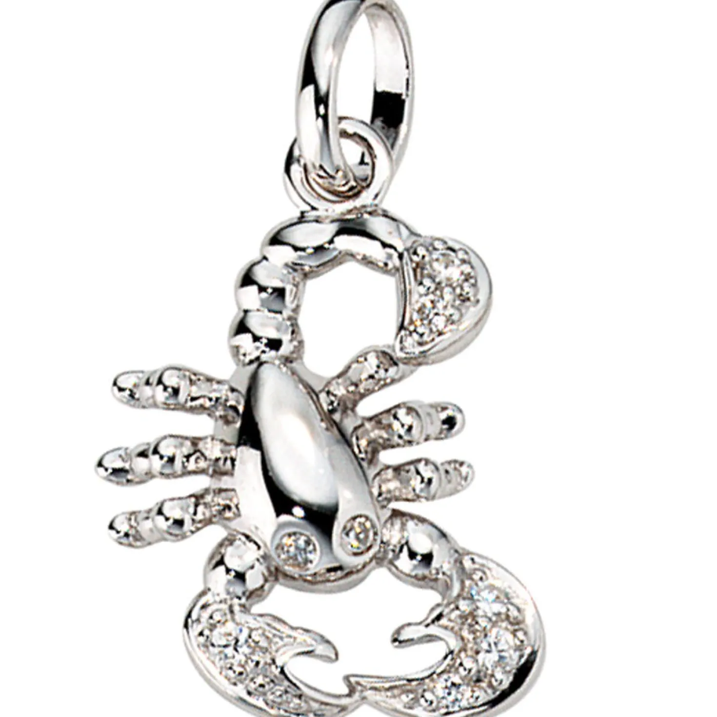 Sternzeichen Skorpion Anhänger 12,8x19,7mm mit Zirkonia 925 Silber rhodiniert