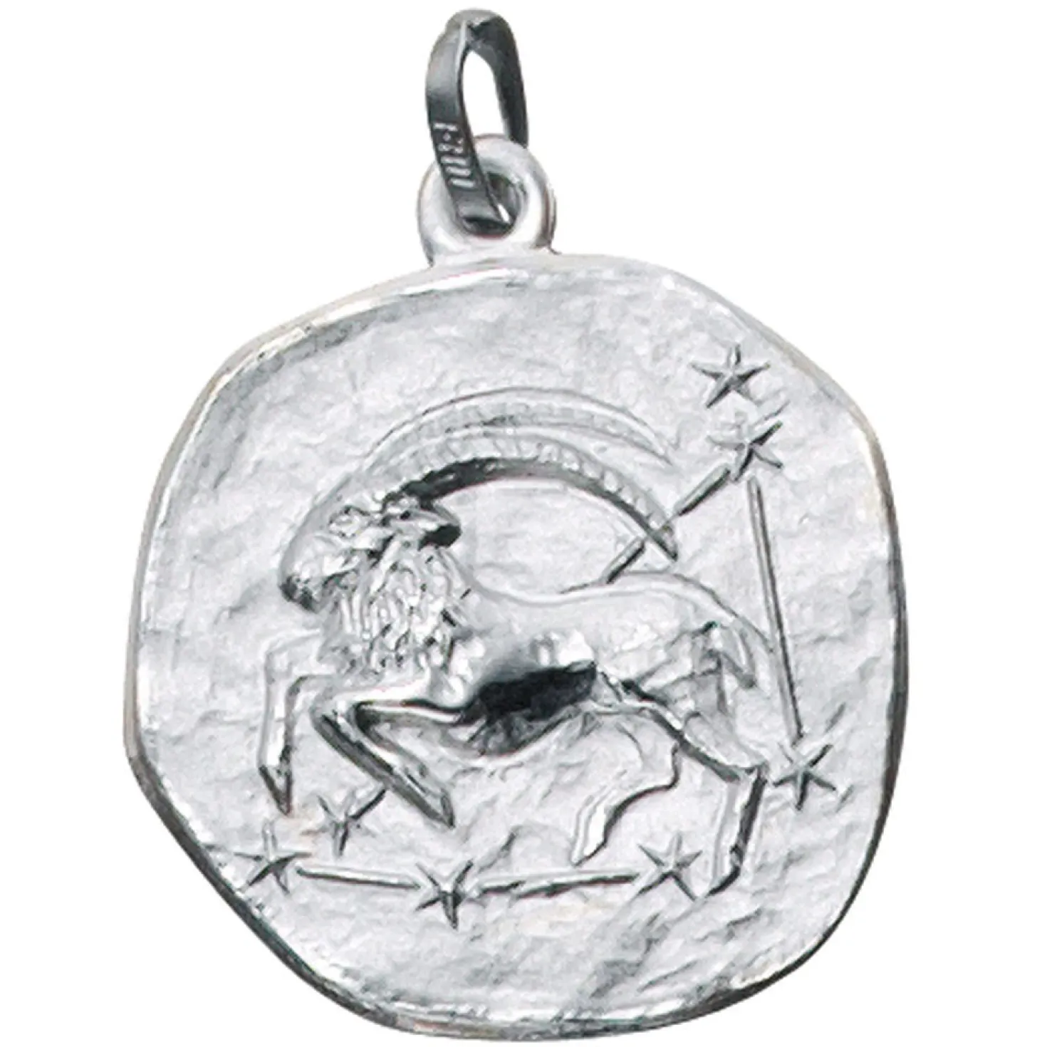 Sternzeichen Steinbock - Anhänger 19,3x22,5mm aus 925 Echt Silber Unisex
