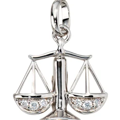 Sternzeichen Waage Anhänger 17,5x18mm mit Zirkonia 925 Silber rhodiniert Damen