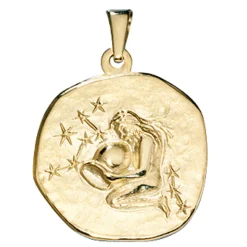 Sternzeichen Wassermann Anhänger 19,3x22,3mm aus 333 Gold Gelbgold Unisex