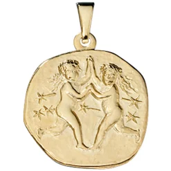 Sternzeichen Zwilling Zwillinge - Anhänger 19,3x22,3mm aus 333 Gold Unisex