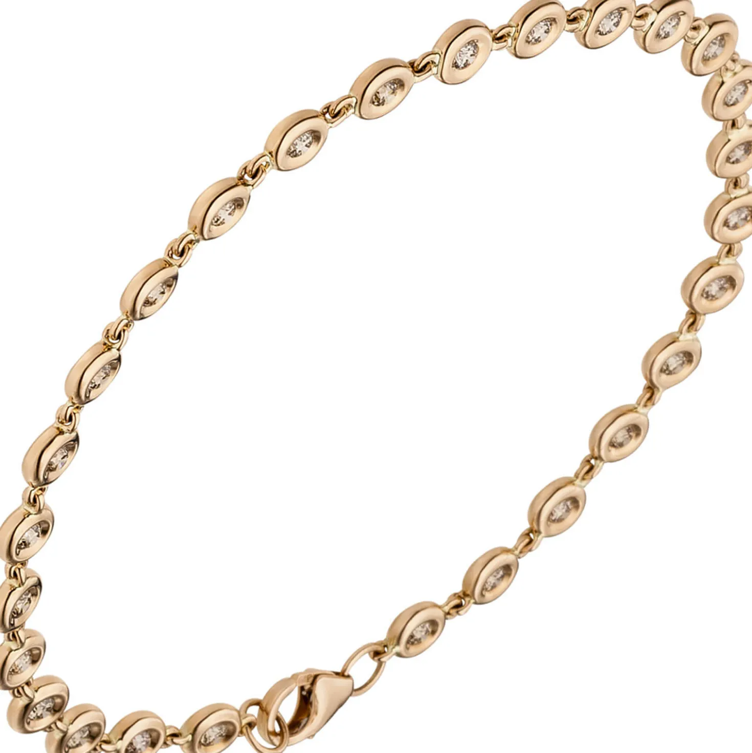 Tennisarmband Armband aus 585 Gold Rotgold mit 27 Brillanten 0,88ct 18cm