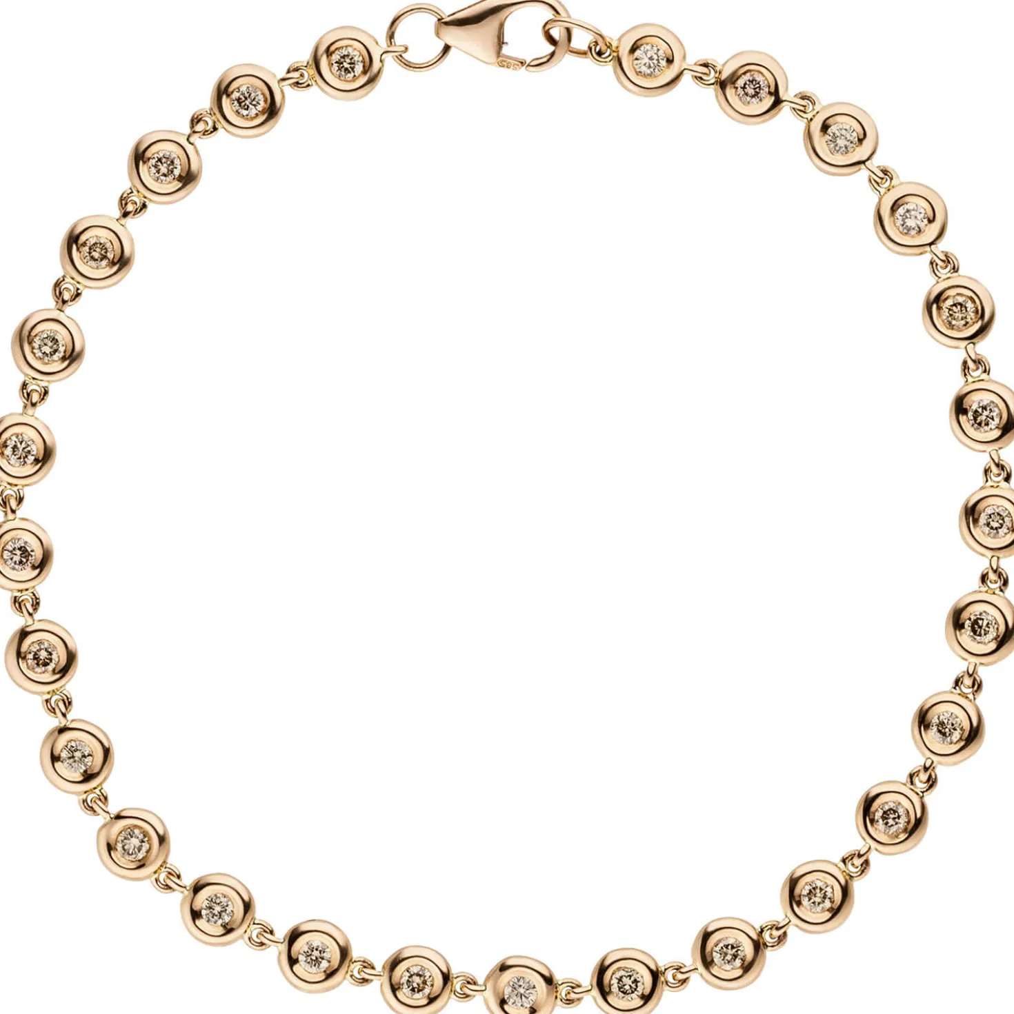 Tennisarmband Armband aus 585 Gold Rotgold mit 27 Brillanten 0,88ct 18cm