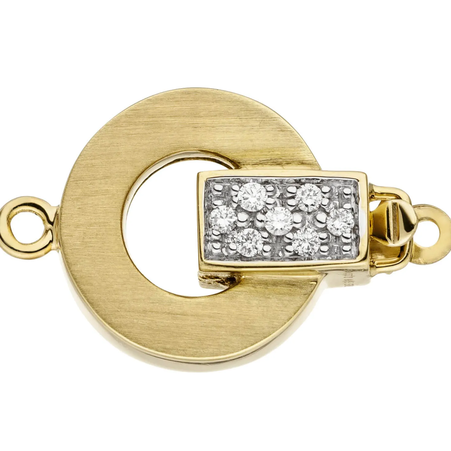 Verschluss Schließe Diamanten 0.1Ct & 585 Gelbgold Goldverschluss