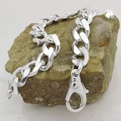 11x2,8mm Collier Kette Weitpanzerkette Halsschmuck, 925 Silber, 50cm