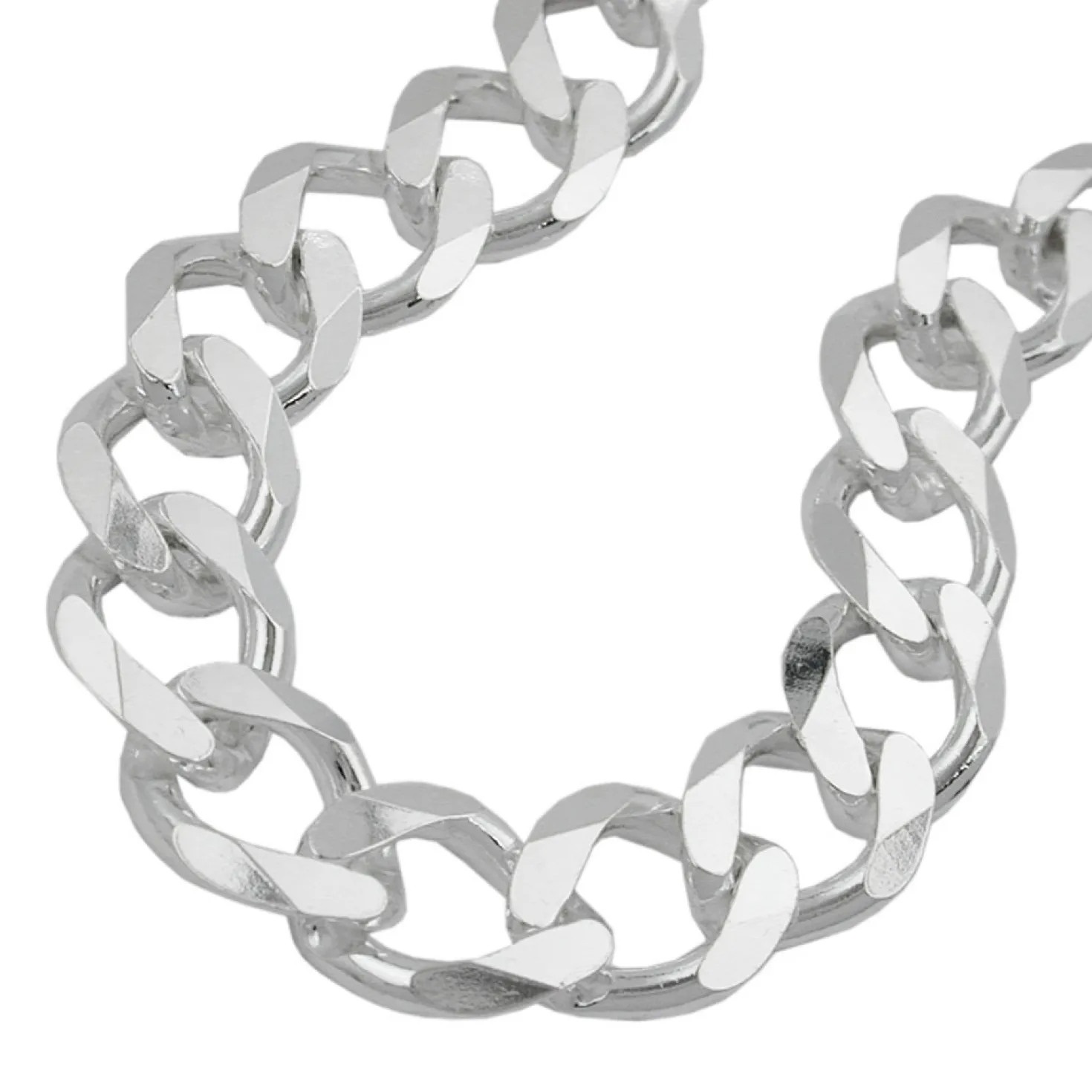 11x2,8mm Collier Kette Weitpanzerkette Halsschmuck, 925 Silber, 50cm