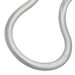 6x2mm Schlangenkette Kette Halskette Collier, flach, 925 Silber, 50cm