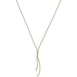 Y-Kette Stab-Kügelchen diamantiert Halskette aus 585 Gold gelb/weiß 45cm