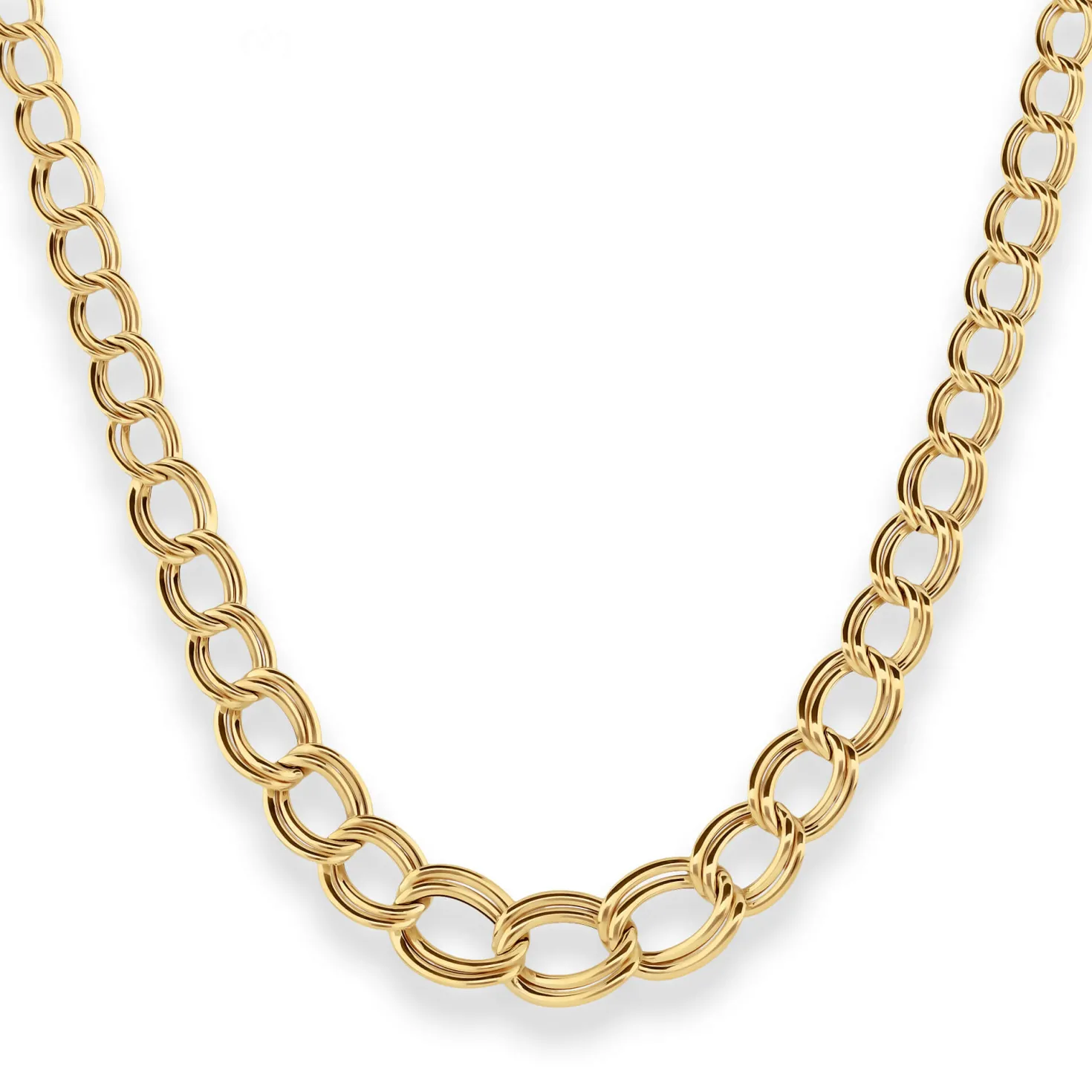 Zwillingspanzerkette Goldkette Collier Halskette aus 585 Gold Gelbgold 45cm