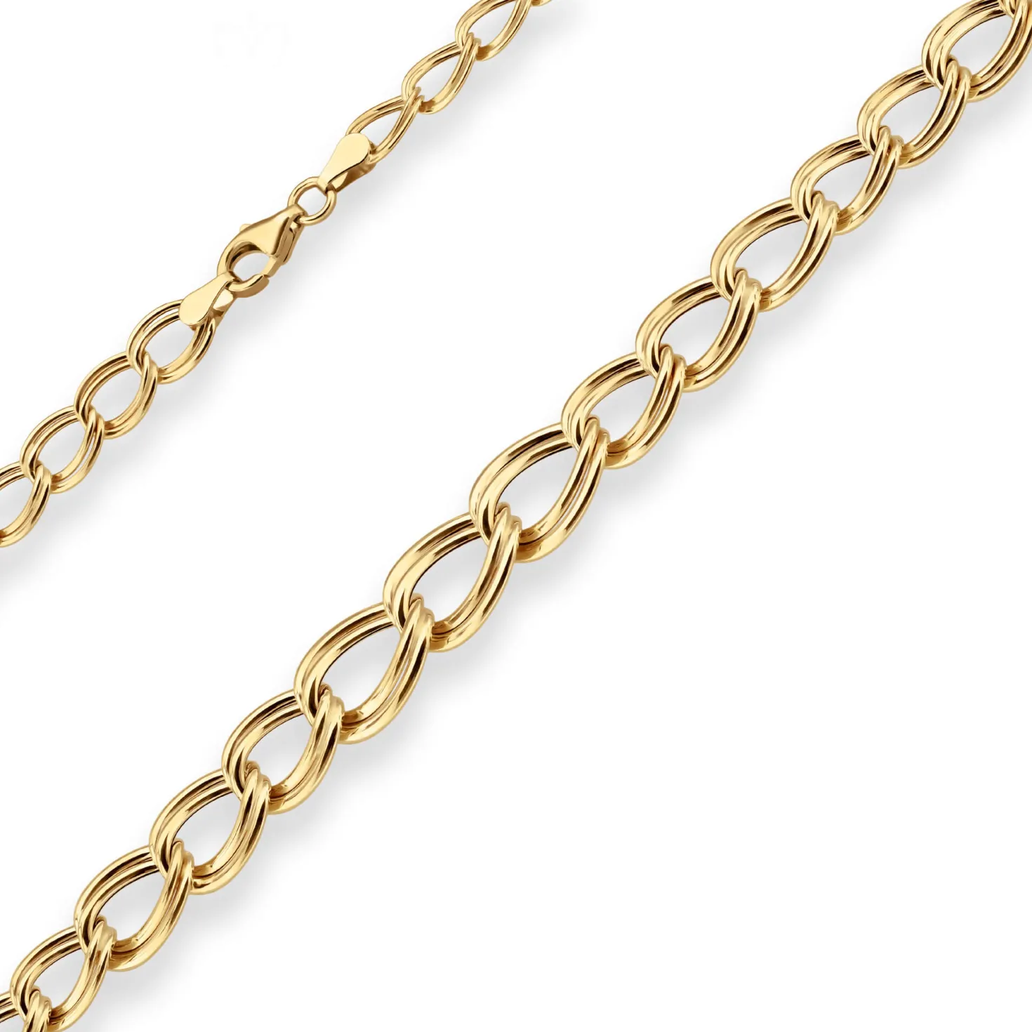 Zwillingspanzerkette Goldkette Collier Halskette aus 585 Gold Gelbgold 45cm